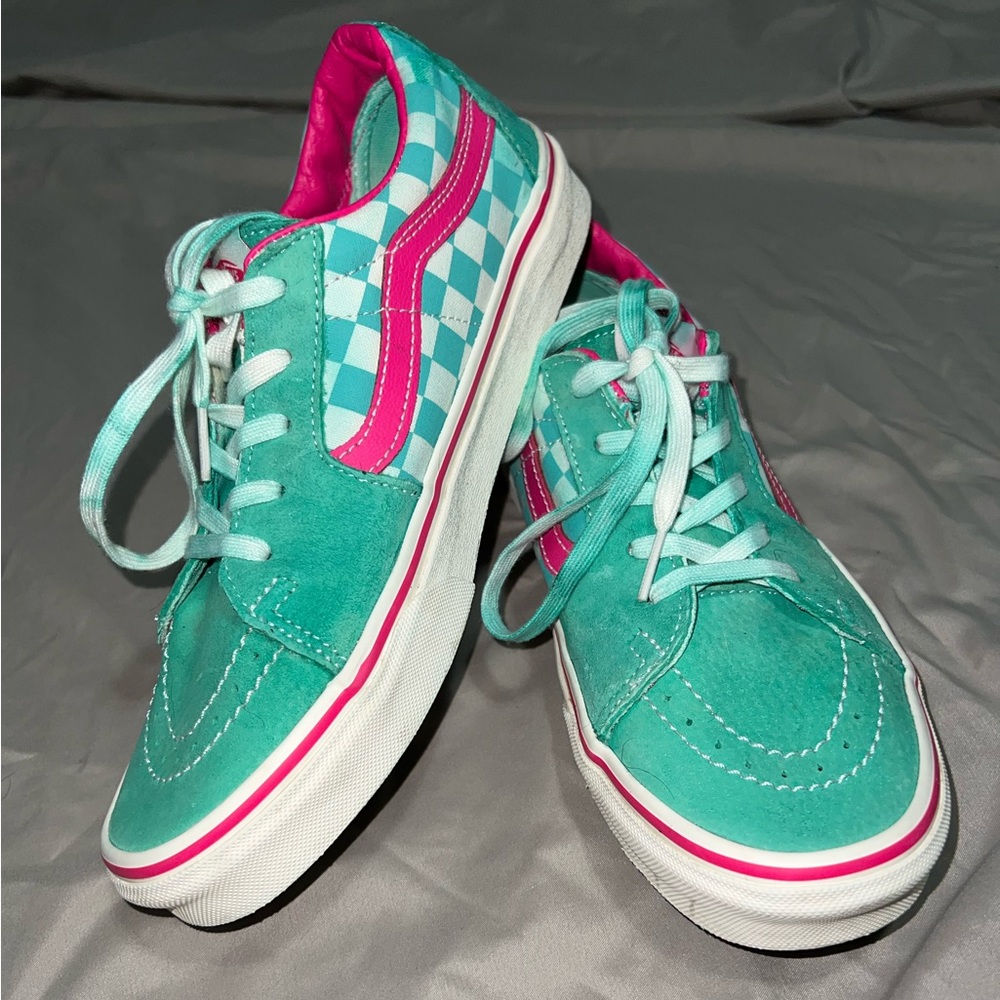 NWOT Vans Green & Pink Checkered